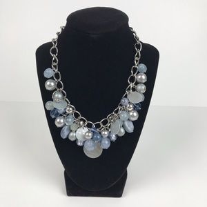 Vintage | Silver Tone Beaded Statement Necklace